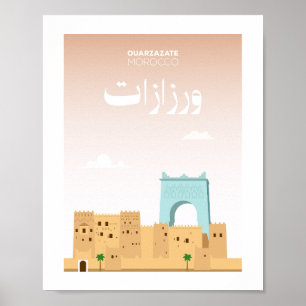 Ouarzazate Stad Marocko Illustration Poster