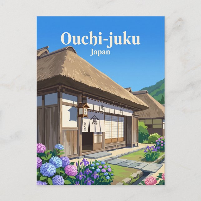 Ouchi-juku Japan Vykort (Framsida)