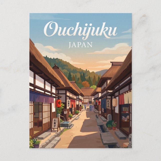 Ouchijuku Japan Vykort (Framsida)