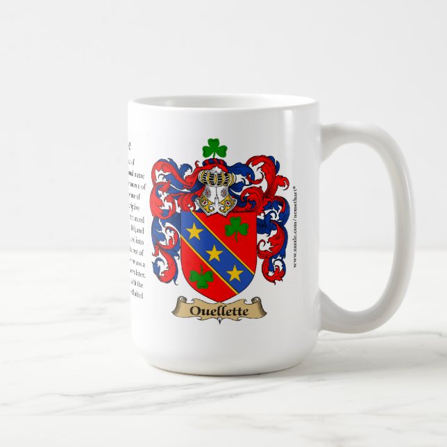 Ouellette familjvapensköld kaffemugg (Höger)