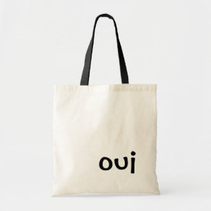 Oui Black & White Tote Bag Tygkasse