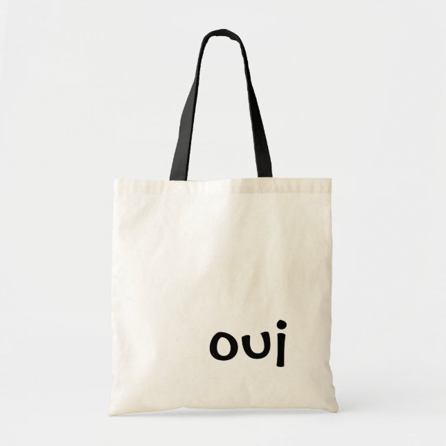 Oui Black & White Tote Bag Tygkasse (Framsidan)