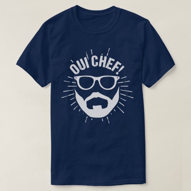Oui Chef Bearded Chef Cuisine Restaurant 2 T Shirt (Design framsida)