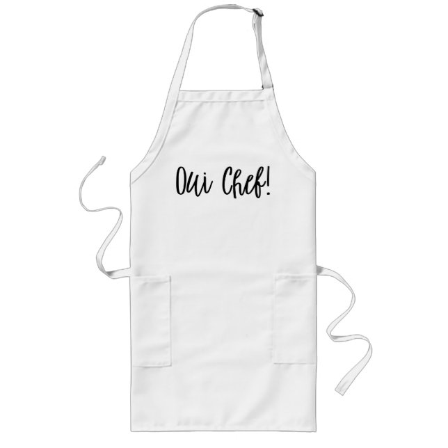 Oui Chef Fransk Chef's Apron Långt Förkläde (Framsidan)