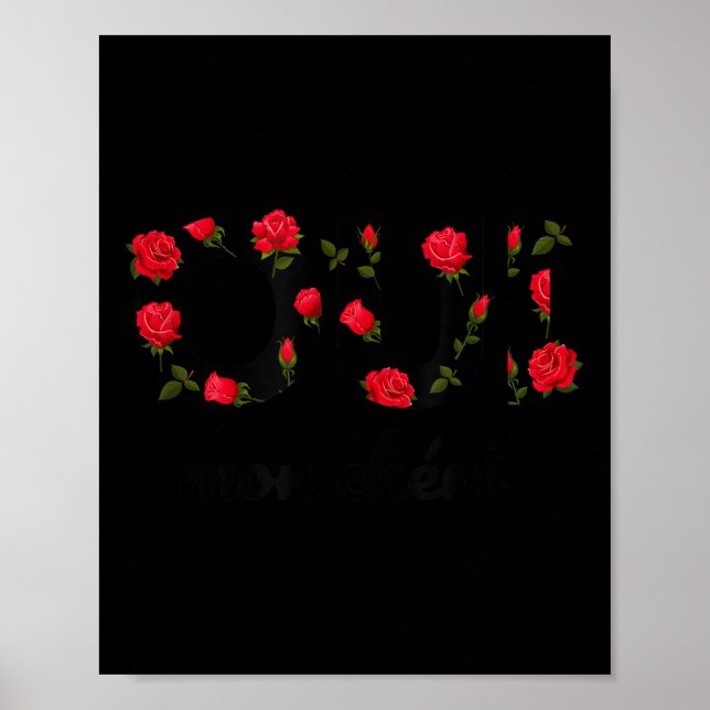 Oui Mon Cheri Cool French Expression Quotes Graphi Poster (Framsidan)