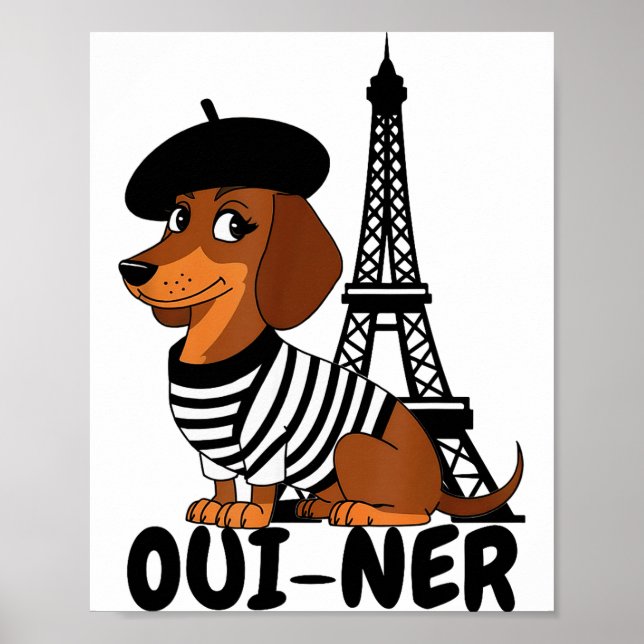 Oui-ner Dog Funny Dachshund Wiener Sausage Ween Do Poster (Framsidan)