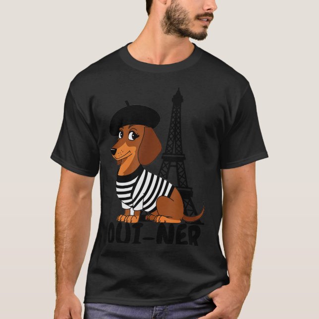 Oui-ner Dog Funny Dachshund Wiener Sausage Ween Do T Shirt (Framsida)