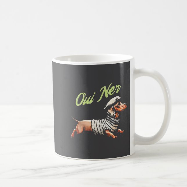 Oui Ner Funny Dachshund Wiener Dog French Humor  Kaffemugg (Höger)