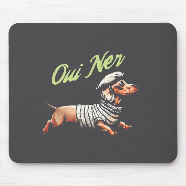 Oui Ner Funny Dachshund Wiener Dog French Humor  Musmatta (Framsidan)