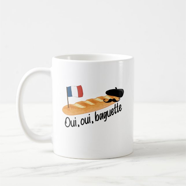 Oui Oui Baguette - Lustigt Fransk Food Kaffemugg (Vänster)