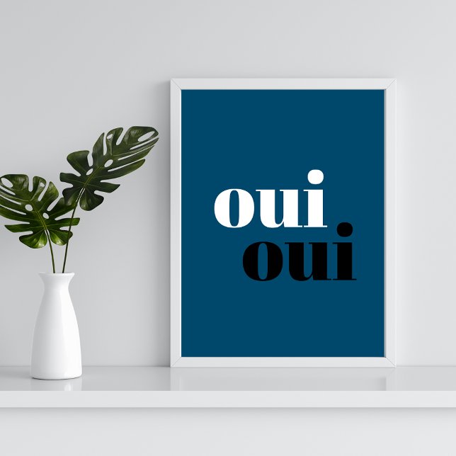 oui oui Modern Blue Simple typography badrum Pos Poster (Skapare uppladdad)