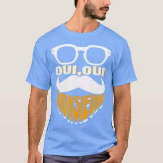Oui Oui Monsieur Mustache Graphic Fransk 1 T Shirt