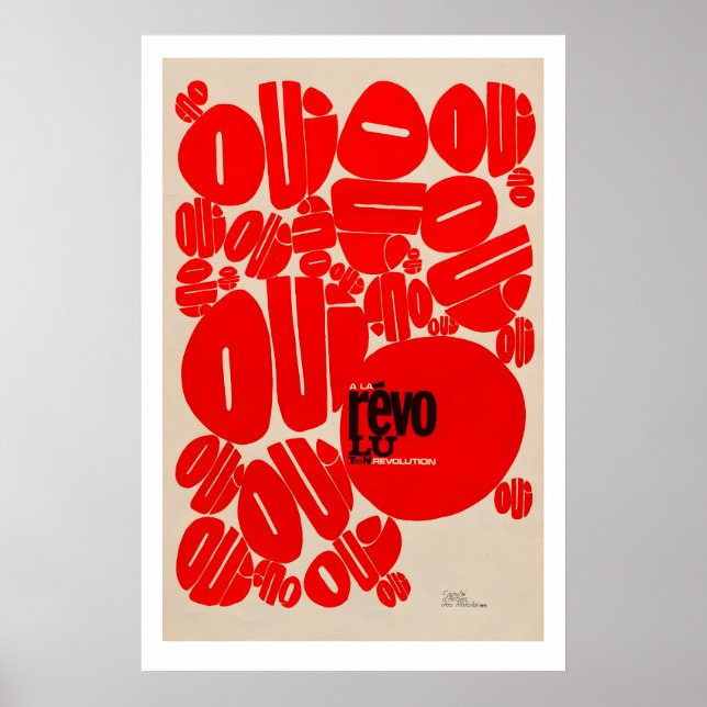 Oui Revolution Affisch Fransk Socialistisk Konsttr (Framsidan)