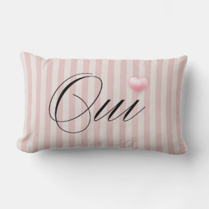 Oui Yes med Rosa rosa rand Lumbarkudde