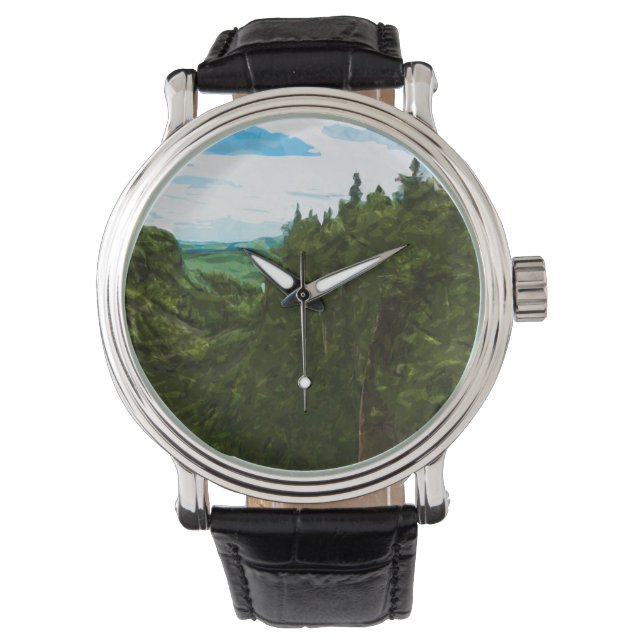 Ouimet Canyon Canada Abstrakt Impressionism Armbandsur (Framsida)