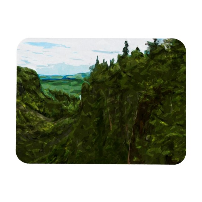 Ouimet Canyon Canada Abstrakt Impressionism Magnet (Horisontell)
