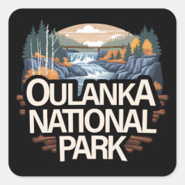 Oulanka nationalpark Finland Fyrkantigt Klistermärke