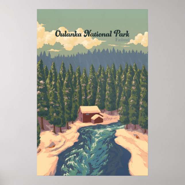 Oulanka Nationalpark Finland Resemäklat Affisch (Framsidan)