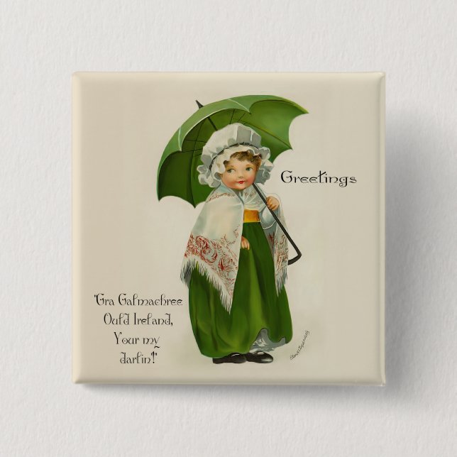 Ould Ireland Hälsning Knapp (Framsida)