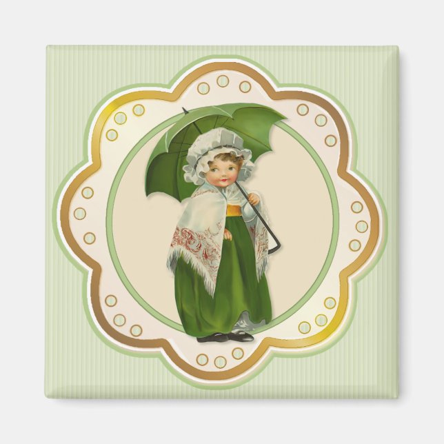 Ould Ireland Umbrella Girl Magnet (Framsidan)