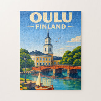 Oulu Finland Jigsaw Puzzle Vintage Travel Pussel