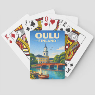 Oulu Finland spelkort vintage reskonst