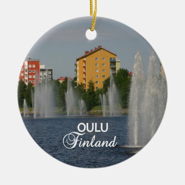 OULU-prydnadsföremål Julgransprydnad Keramik (Framsidan)