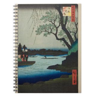 Oumaygashi - Vintage Japanska Edo River Scene Anteckningsbok