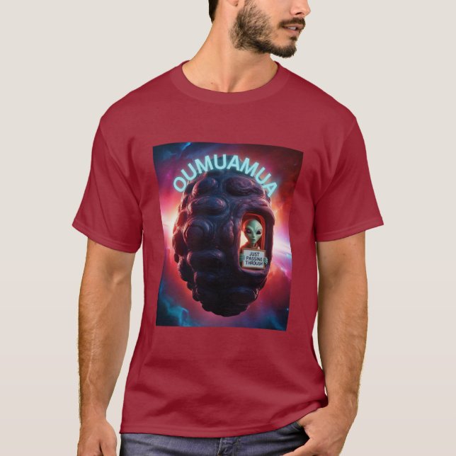 oumuamua som just passerat genom t shirt (Framsida)