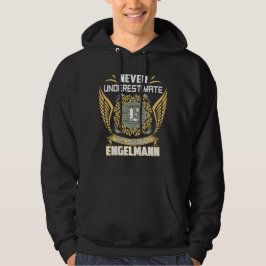 Ounderskatta Aldrig Kraften Hos En Engelmann Hoodie