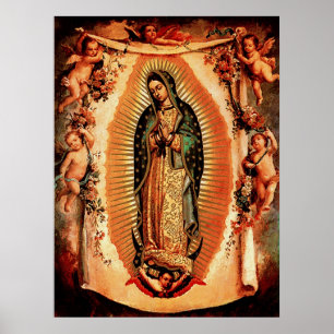 OuOur dam av Guadalupe och änglar Poster