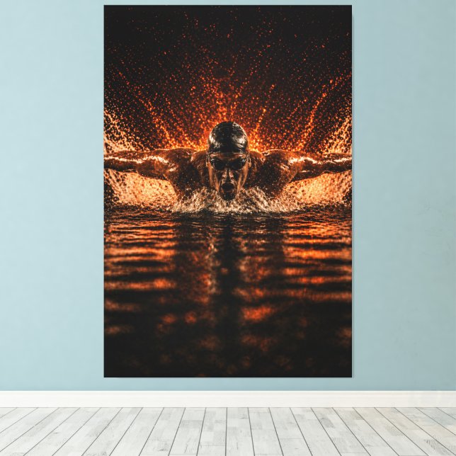 Oupphörlig Flod – Fjärilskraft Canvastryck (Insitu (trägolv))