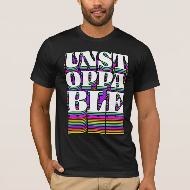 Oupphörlig Retro-Tryck T-Shirt – Motiverande (Framsida)