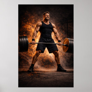 Oupphörlig Styrka – Tung Deadlift Kraftaffisch Poster