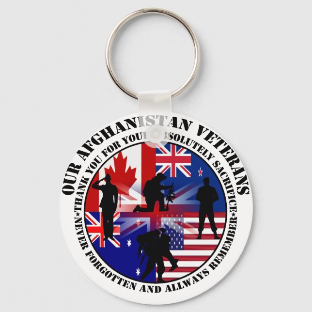 Our Afghanistan Veterans 5 Nations Nyckelring (Framsida)
