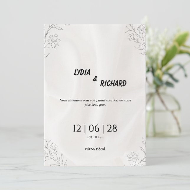 Our Beautiful Day Wedding Invitation Inbjudningar (Stående Fram)