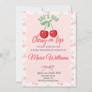 Our Cherry on Top Baby Shower Invitation Inbjudningar