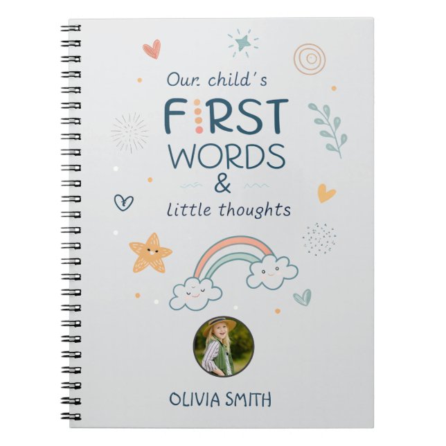 Our Child’s First Words & Little Thoughts Anteckningsbok (Framsidan)