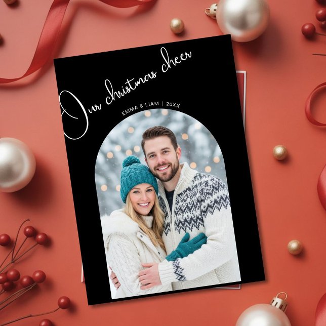 Our Christmas Cheer Couple love Holiday Card Julkort (Skapare uppladdad)