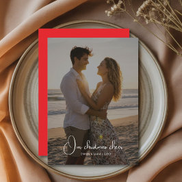 Our Christmas Cheer Couple Photo Holiday Card Julkort