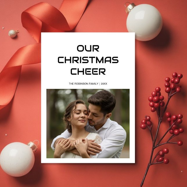 Our Christmas Cheer Winter Couple Holiday Card Julkort (Skapare uppladdad)