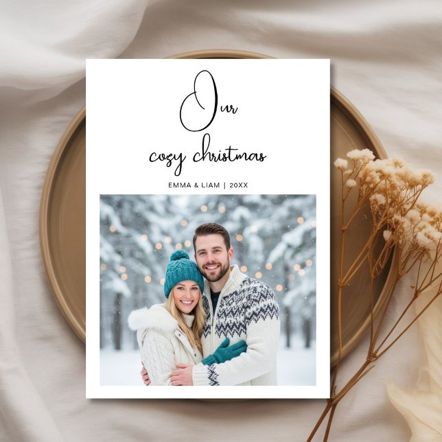 Our Cozy Christmas Couple love  Holiday Card Julkort (Skapare uppladdad)
