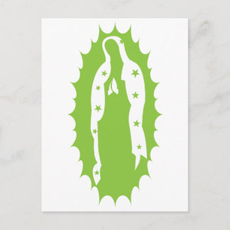 OUr Dam Guadalupe Modern lime green Vykort