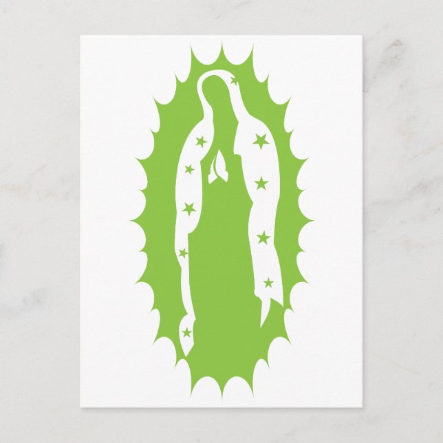 OUr Dam Guadalupe Modern lime green Vykort (Framsida)