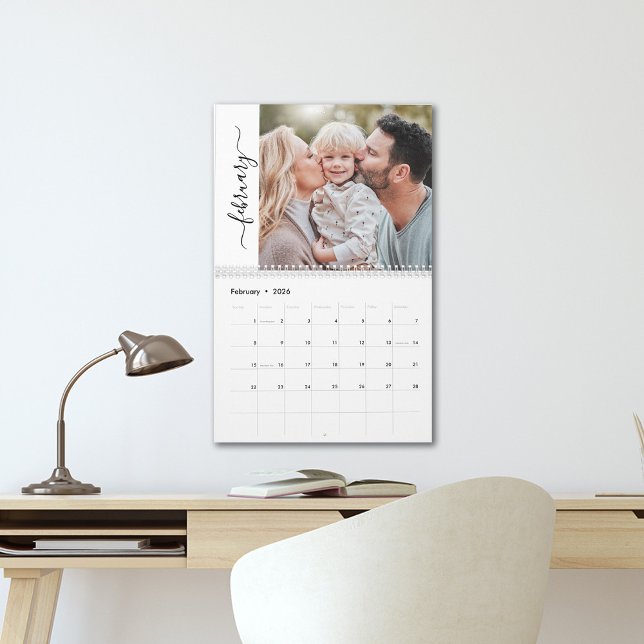 Our Family Photo 12 Month Script Calendar Kalender (Skapare uppladdad)