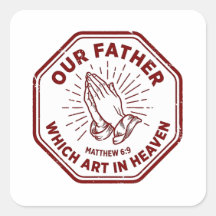 Our Father Lord's Prayer Matthew 6:9 Red Stamp