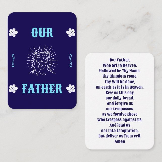 Our Father Prayer Card – Traditional Language Placeringskort (Fram/baksida)