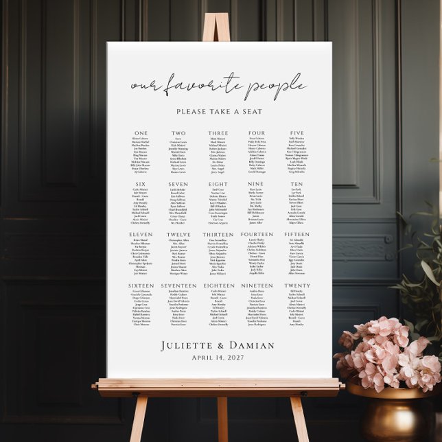 Our favorite people up to 20 tables seating plan poster (Skapare uppladdad)