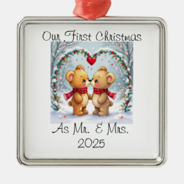 Our First Christmas as Mr. & Mrs. – 2025 Julgransprydnad Metall