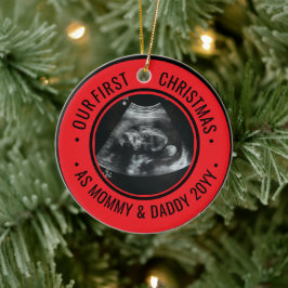 Our First Christmas as Parents Ultrasound Julgransprydnad Keramik